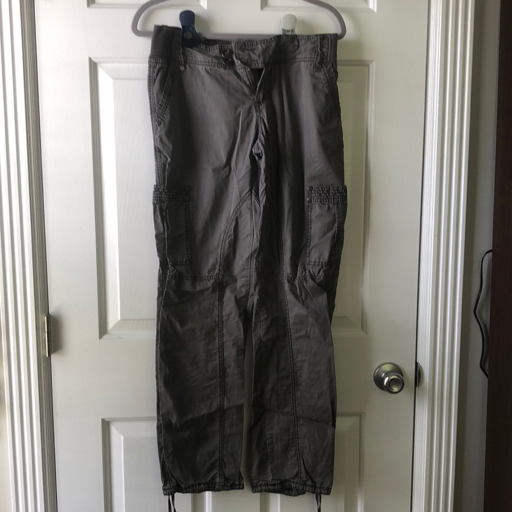 Gray Cargo Style Pants Elastic Band